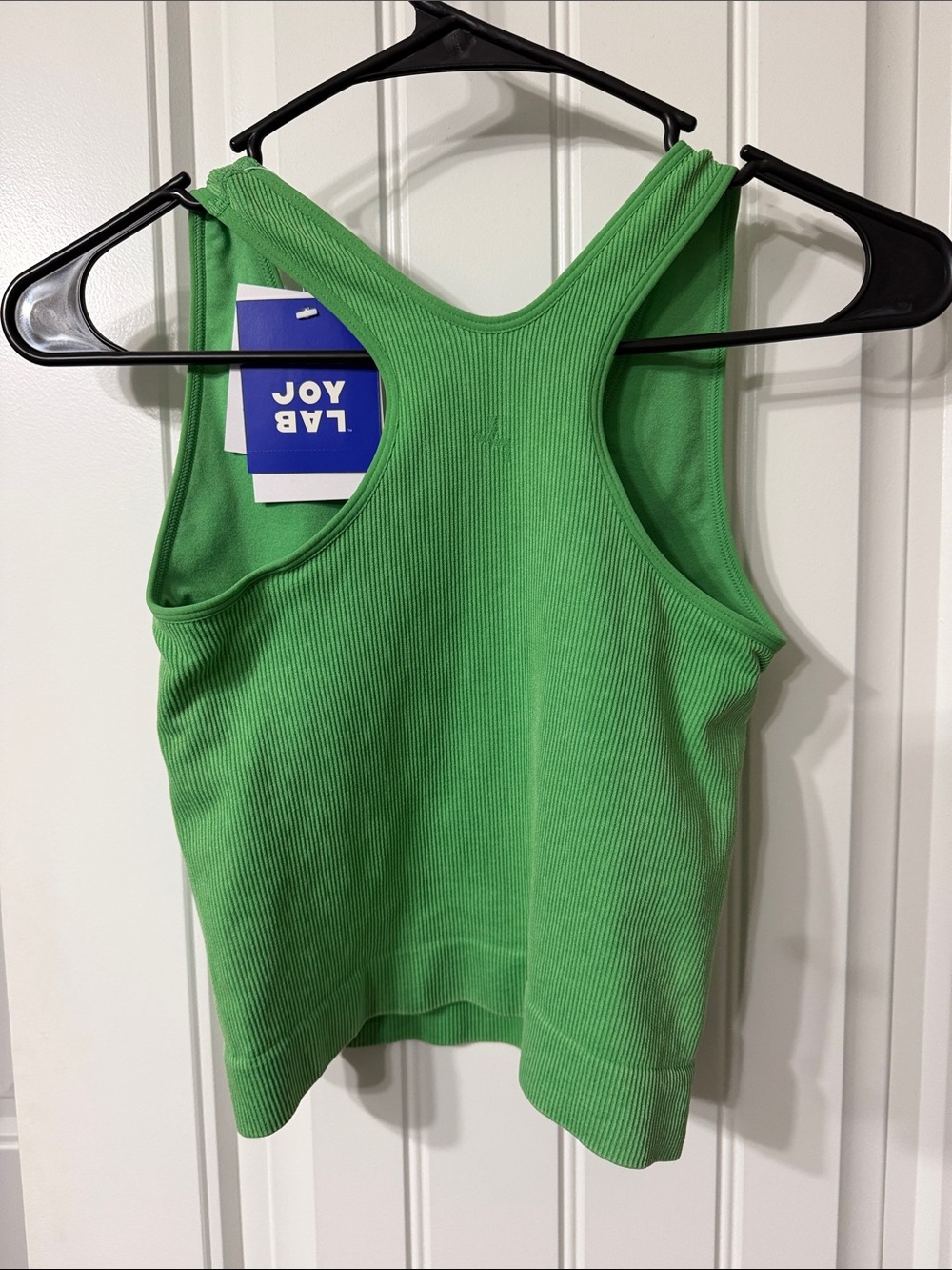 JoyLab Bright Green Ribbed V-Neck Tank - Picture 4 of 4